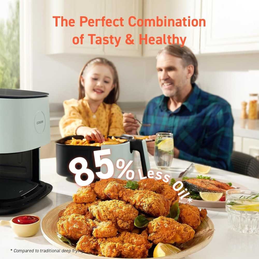 9-in-1 Air Fryer - 130+ Recipes, 450°F Max Heat, Easy Clean Glass Touch Panel, Nonstick Basket, and More | TekChoice Electronics