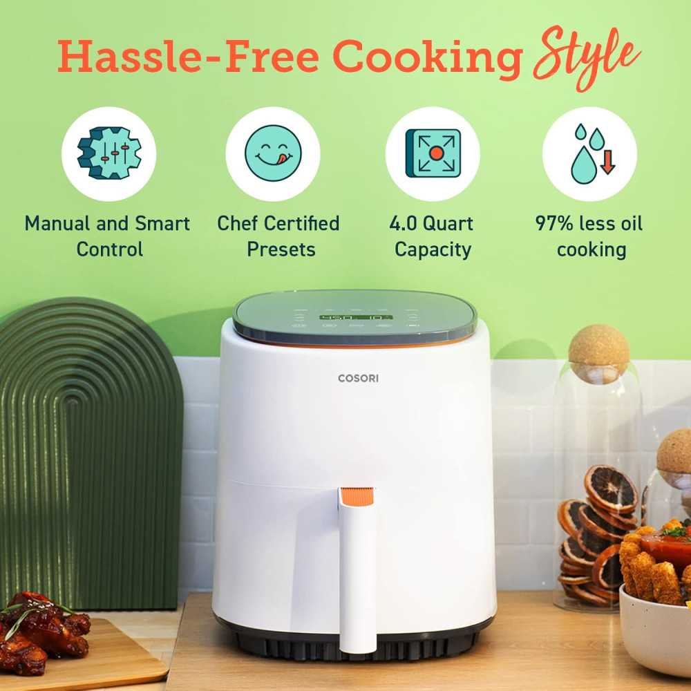 4 QT Air Fryer Healthy Cooking Made Easy with 7 Functions, 150+ Recipes, and Stylish Design | TekChoice Electronics