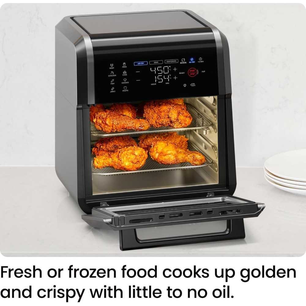 12 QT 6 in 1 Air Fryer Oven with Digital Timer and 12 Presets | TekChoice Electronics