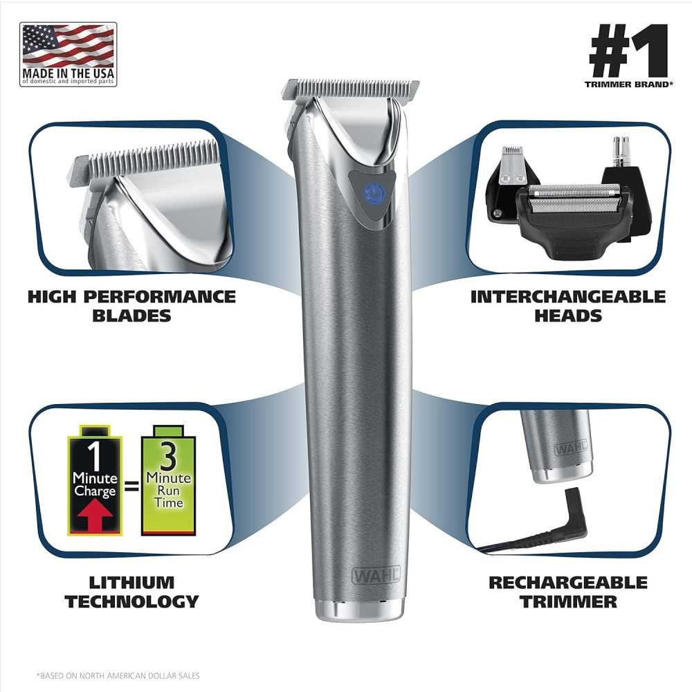 Stainless Steel Lithium Ion 2.0+ Beard Grooming Kit | TekChoice Electronics