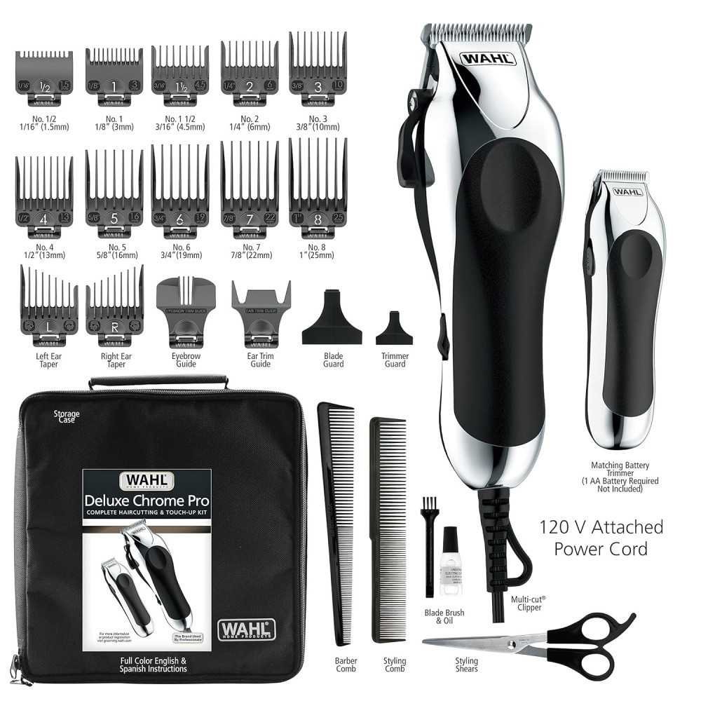 Deluxe Corded Chrome Pro Complete Hair and Trimming Kit | TekChoice Electronics