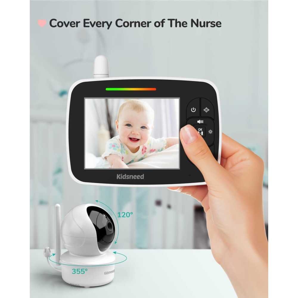 3.5 inch Video Baby Monitor With Remote Control Camera and Smart Features | TekChoice Electronics