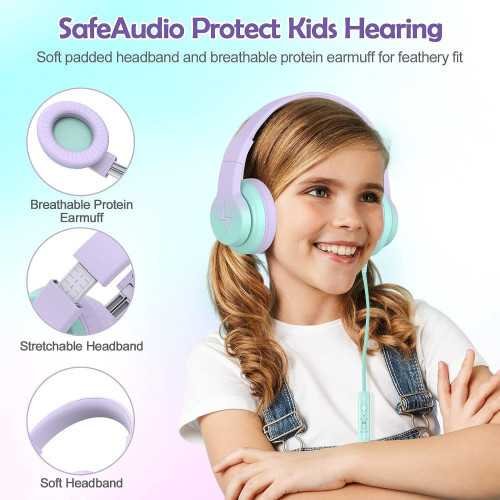 Wired Kids Over Ear w/ Microphone and 85/94dB Volume Limiter | TekChoice Electronics