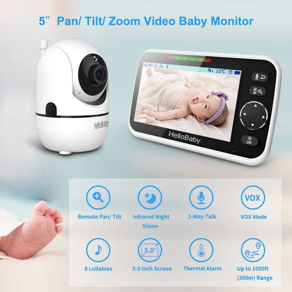 Baby Monitor with Long Battery Life, Remote Control Cameras, and Smart Features for New Parents | TekChoice Electronics