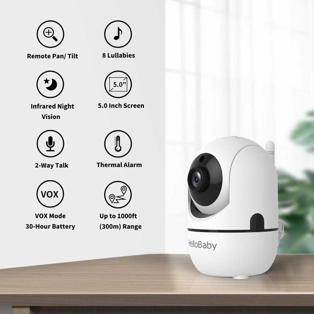 Baby Monitor with Long Battery Life, Remote Control Cameras, and Smart Features for New Parents | TekChoice Electronics