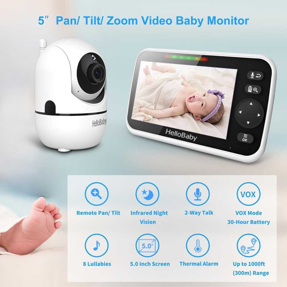 Baby Monitor with Long Battery Life, Remote Control Cameras, and Smart Features for New Parents | TekChoice Electronics