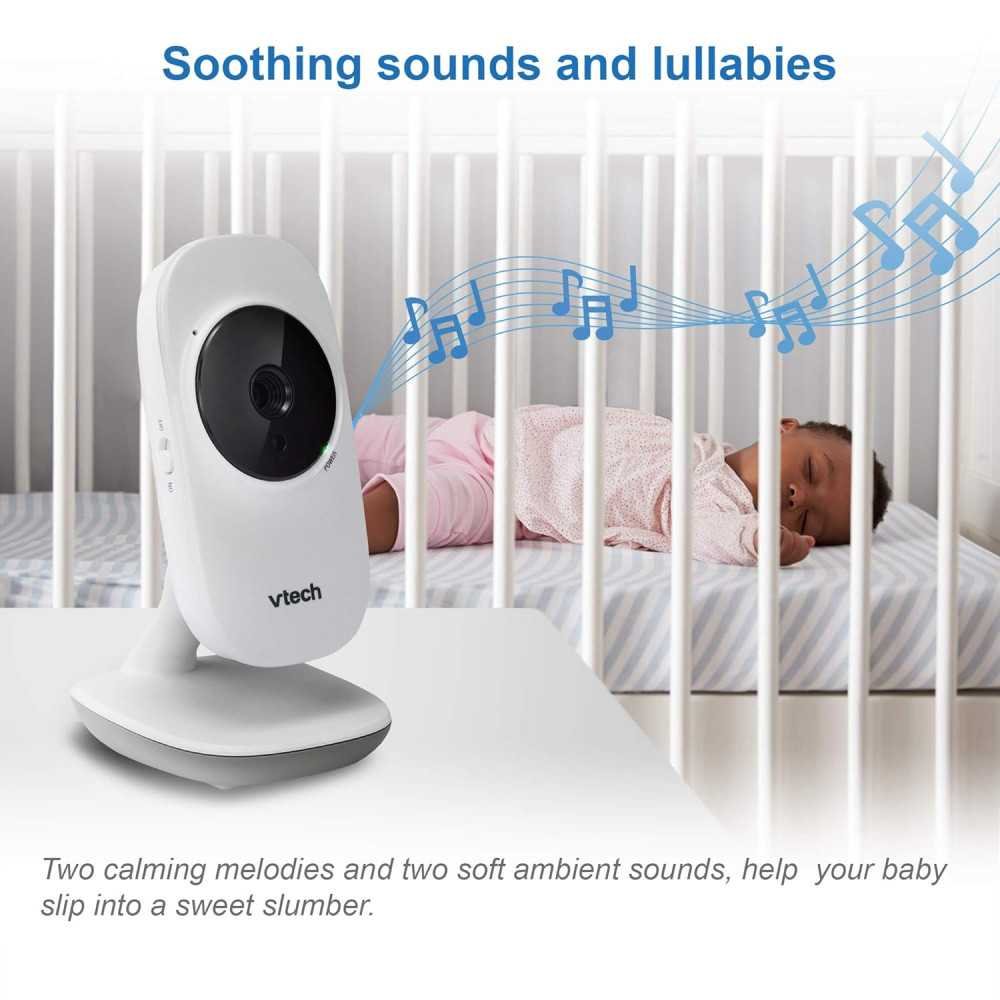 Baby Monitor with 5 inch Screen, 2 Cameras, 1000ft Range, Night Vision, 2-Way Audio, Lullabies, and Secure Transmission w/o WiFi | TekChoice Electronics