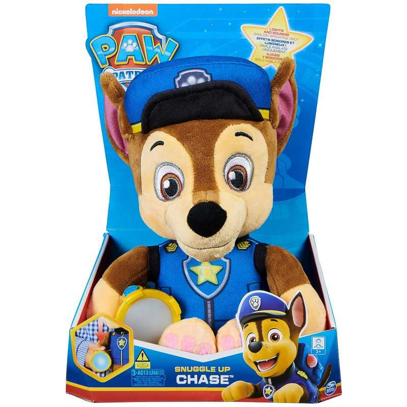 Paw Patrol Snuggle Up Chase Plush with Flashlight and Sounds