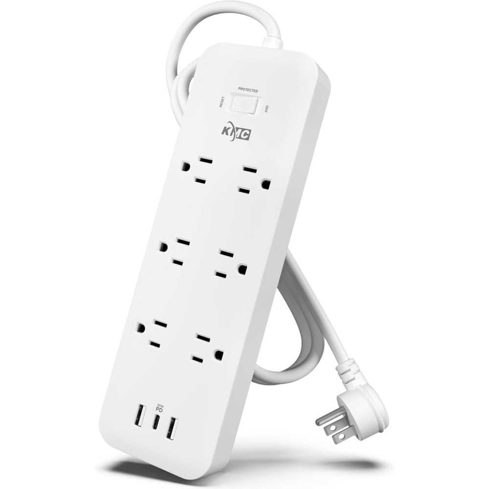 USB-C PD Surge Protector Power Strip: Safeguard Your Devices with 6 Outlets and Rapid Charging Technology | TekChoice Electronics