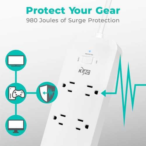 USB-C PD Surge Protector Power Strip: Safeguard Your Devices with 6 Outlets and Rapid Charging Technology | TekChoice Electronics