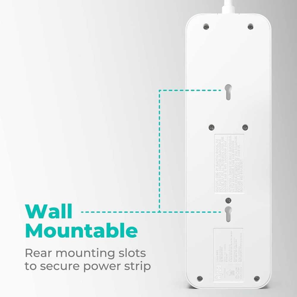 USB-C PD Surge Protector Power Strip: Safeguard Your Devices with 6 Outlets and Rapid Charging Technology | TekChoice Electronics