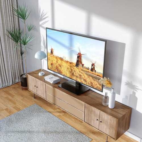 Universal TV Stand - Perfect Fit for Your 32 to 70 Inch TV with 6 Height Adjustments and 70° Swivel Feature | TekChoice Electronics