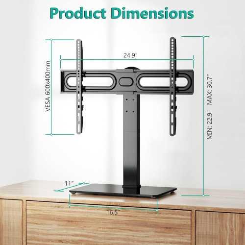 Universal TV Stand - Perfect Fit for Your 32 to 70 Inch TV with 6 Height Adjustments and 70° Swivel Feature | TekChoice Electronics