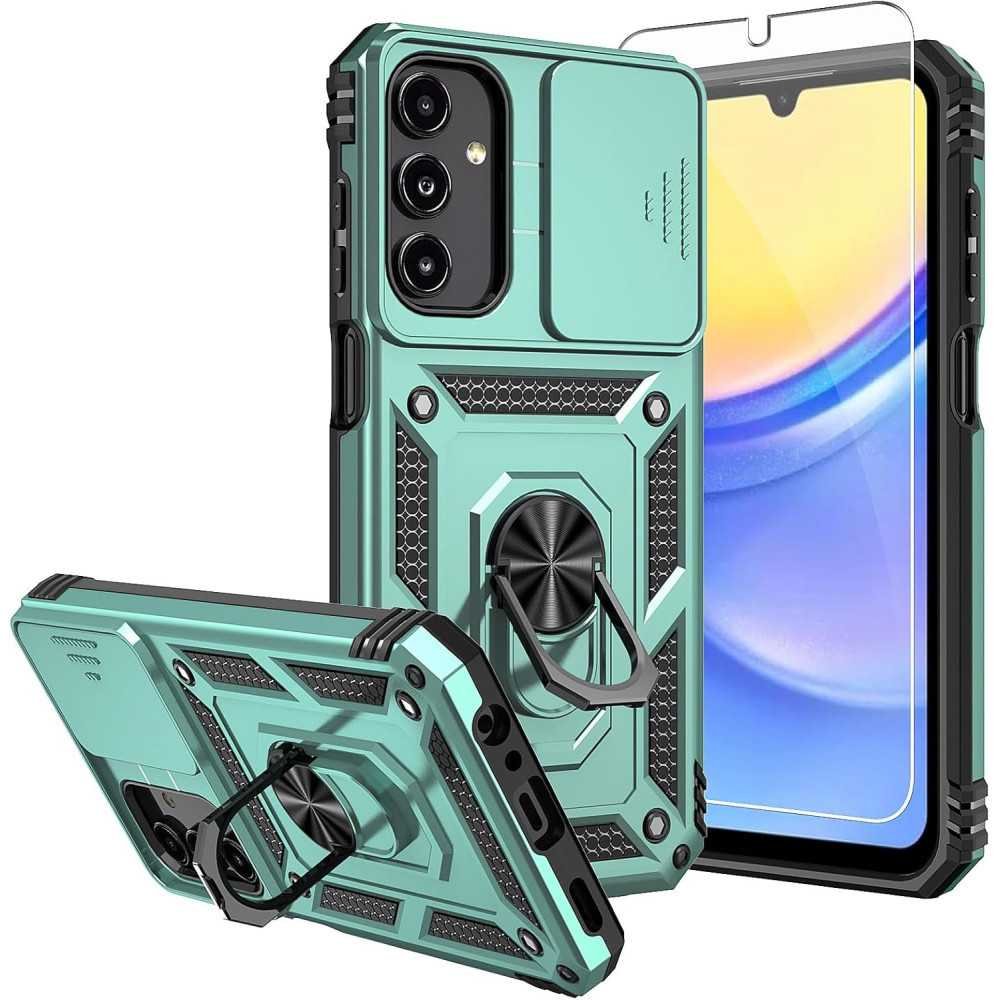 Military Grade Samsung Galaxy A15 5G Case with Screen Protectors and Magnetic Kickstand | TekChoice Electronics