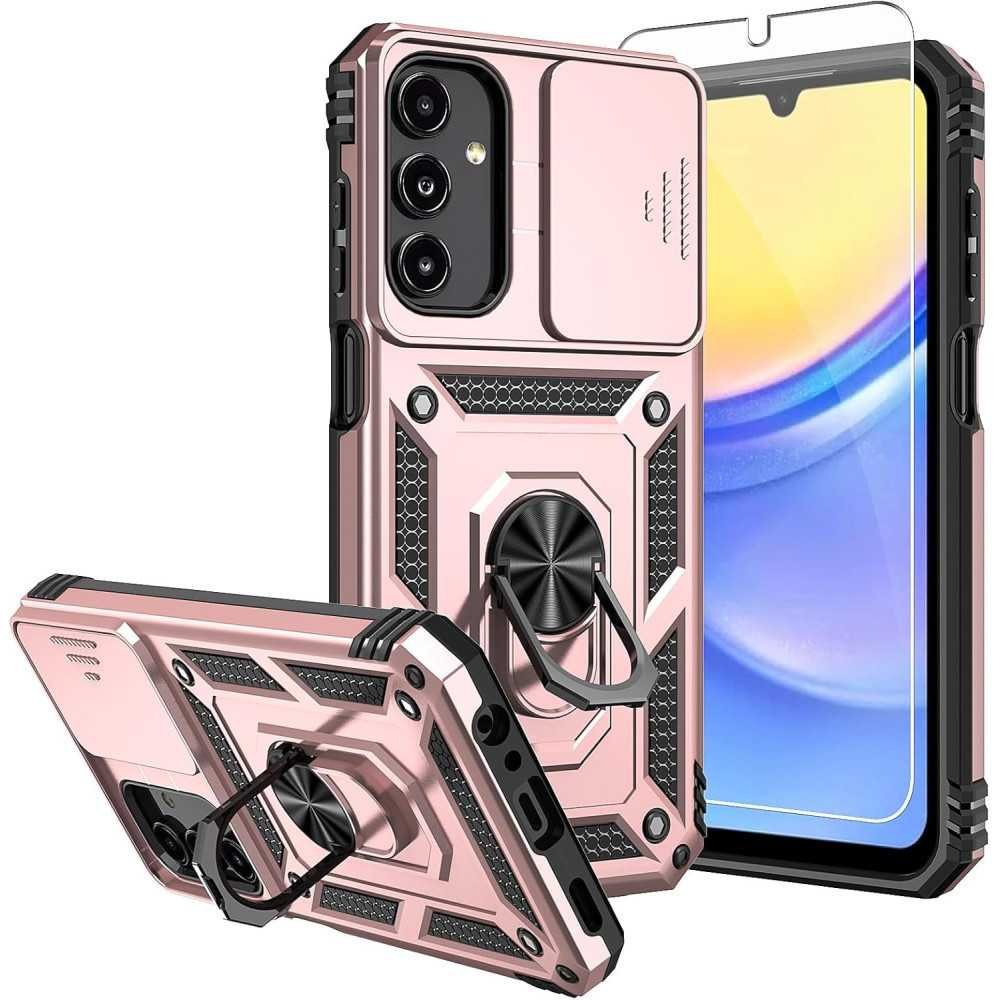 Military Grade Samsung Galaxy A15 5G Case with Screen Protectors and Magnetic Kickstand | TekChoice Electronics