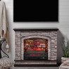 Amerlife Electric Fireplace with Mantel 44'' Laminate Finish TV Stand &amp 23'' Insert Heater Combination, Rustic Entertainment