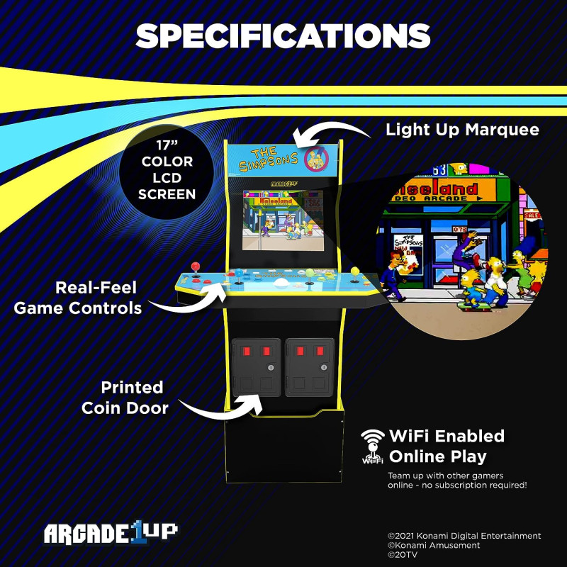 Arcade1Up The Simpsons Arcade Machine, 4-Foot Model