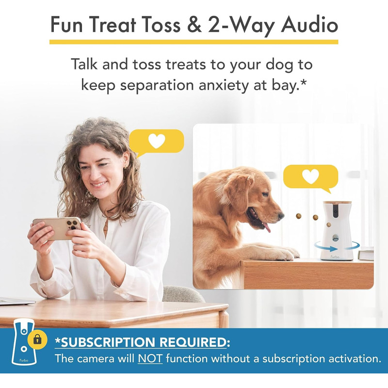 Furbo 360° Dog Camera with Subscription (Premium Safety Package, 2023)