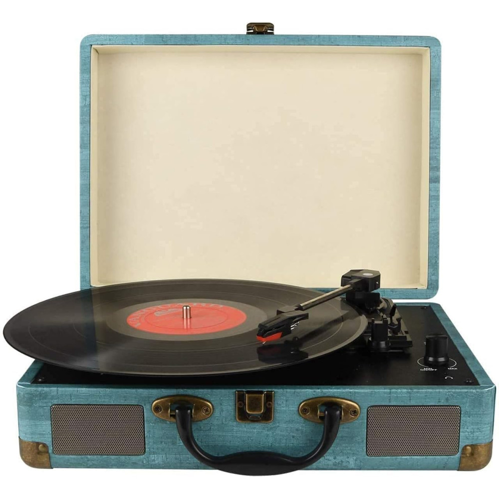 Vintage Record Player with 3-Speed Bluetooth and Stereo Speaker