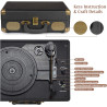 3-Speed Bluetooth Vinyl Record Player in Portable Suitcase Design