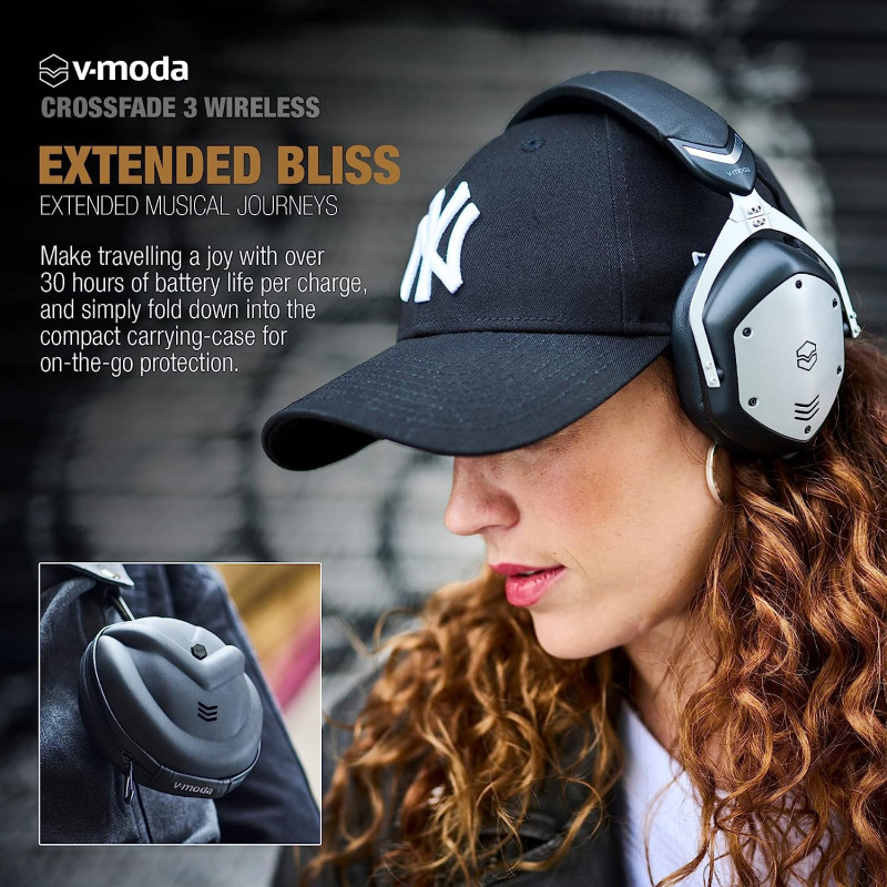 V-MODA Crossfade 3 Wireless Headphones - Matte Black (Model: XFBT3-MTBK)