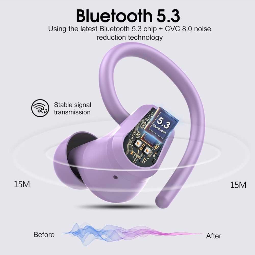 Bluetooth 5.3 Earbuds: 50H Playtime, Dual LED Display, and IP7 Waterproof Technology