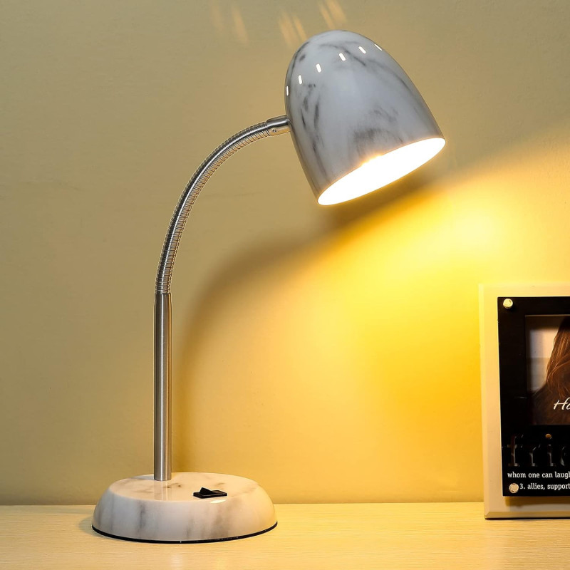 Simple Designs Home E26 LED Eye-Caring Desk Lamp with Basic Metal and Flexible Gooseneck Hose