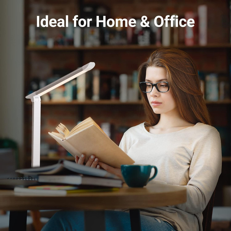 LED Desk Lamp for Home Office with USB Charging Port