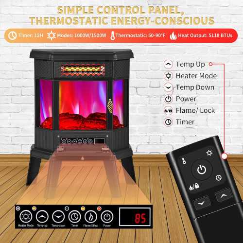 22 inch Electric Fireplace Stove featuring RealSmart Technology and 3D Flame Effect | TekChoice Electronics