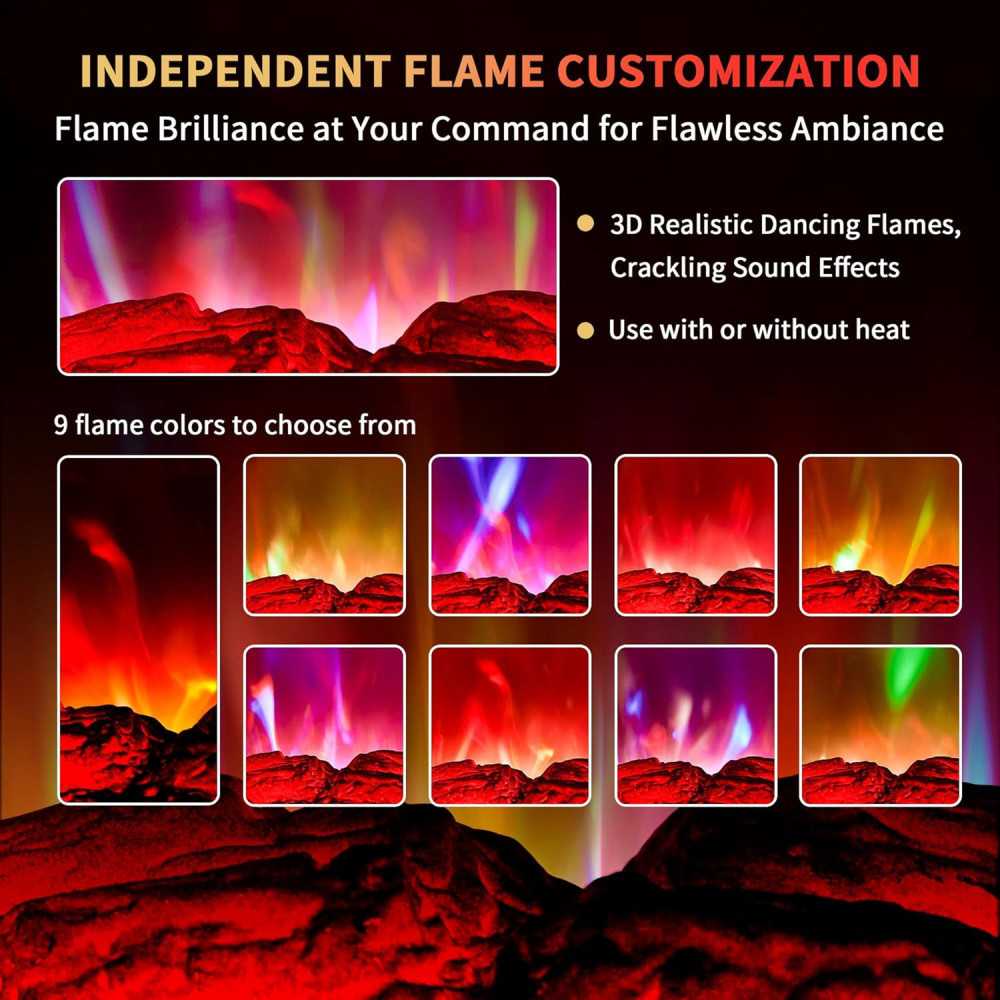 22 inch Electric Fireplace Stove featuring RealSmart Technology and 3D Flame Effect | TekChoice Electronics