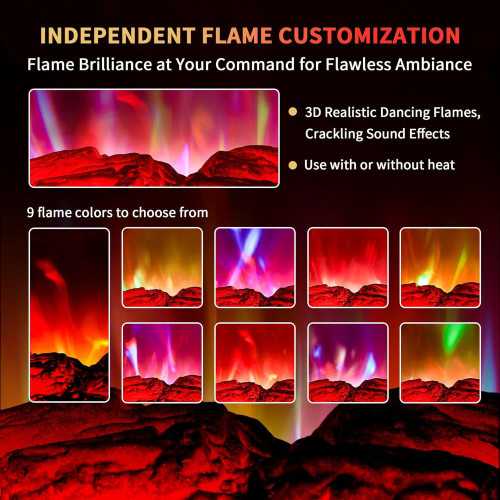22 inch Electric Fireplace Stove featuring RealSmart Technology and 3D Flame Effect | TekChoice Electronics