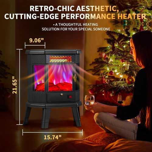 22 inch Electric Fireplace Stove featuring RealSmart Technology and 3D Flame Effect | TekChoice Electronics