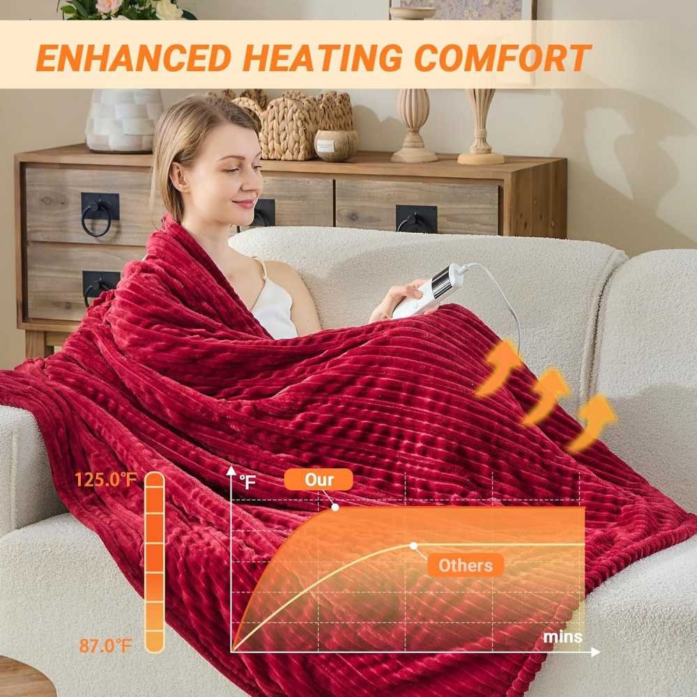 Electric Heated Throw Blanket for All-Day Warmth and Relaxation | TekChoice Electronics