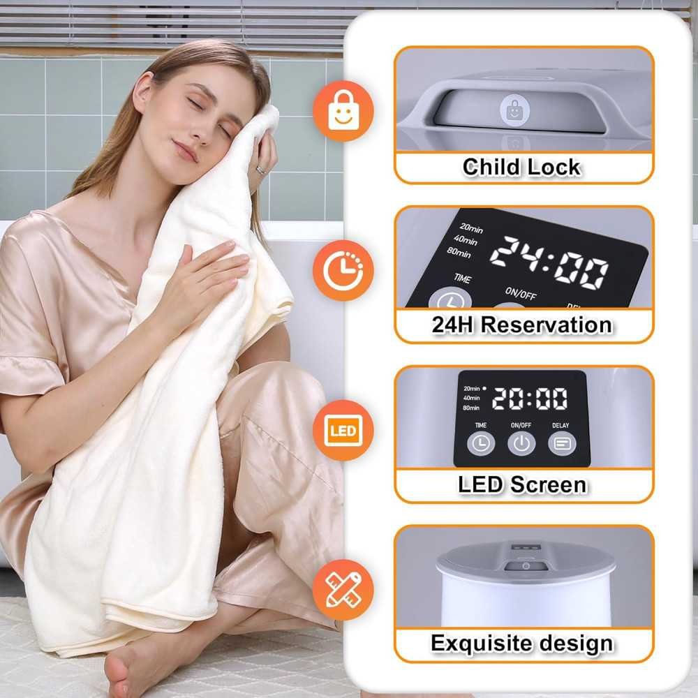 Large 28L Towel Warmer with Adjustable Heat Timer and LED Display | TekChoice Electronics