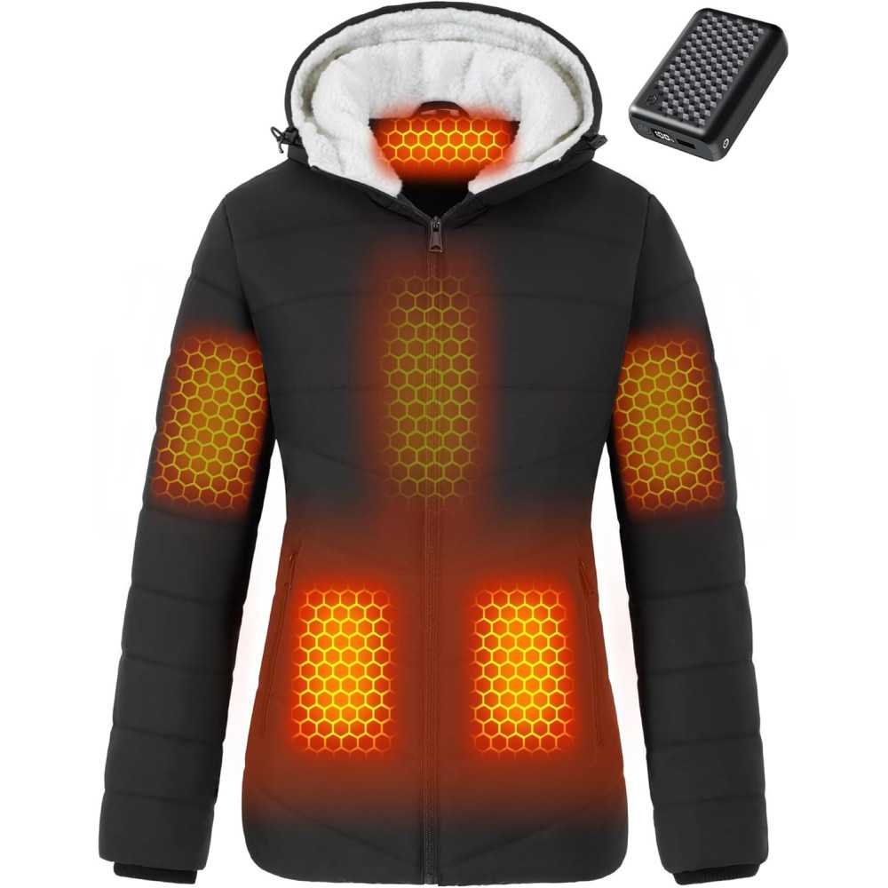 Graphene Women's Heated Jacket with Rapid 12V Charging and Long-Lasting Battery Power