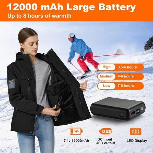 Women's Heated Jacket with Fleece Lining and Long-Lasting Battery for Skiing and Hunting | TekChoice Electronics