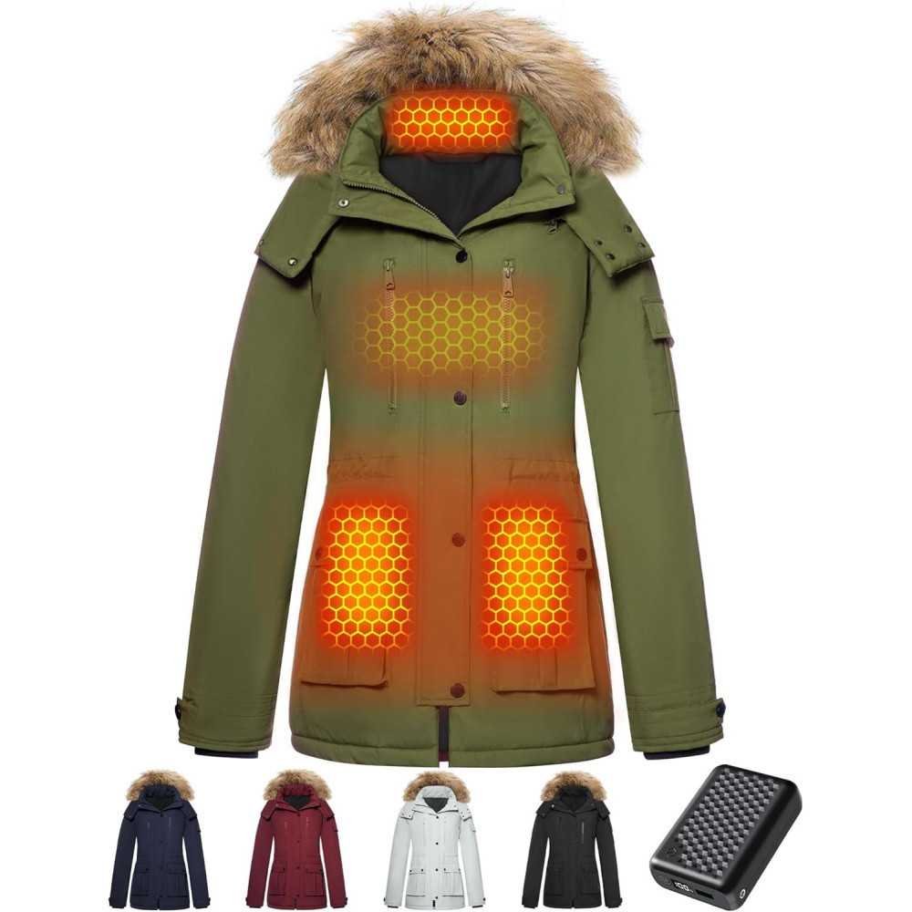 Women's Graphene Heated Jacket with Long-lasting Battery in Waterproof and Windproof Design | TekChoice Electronics