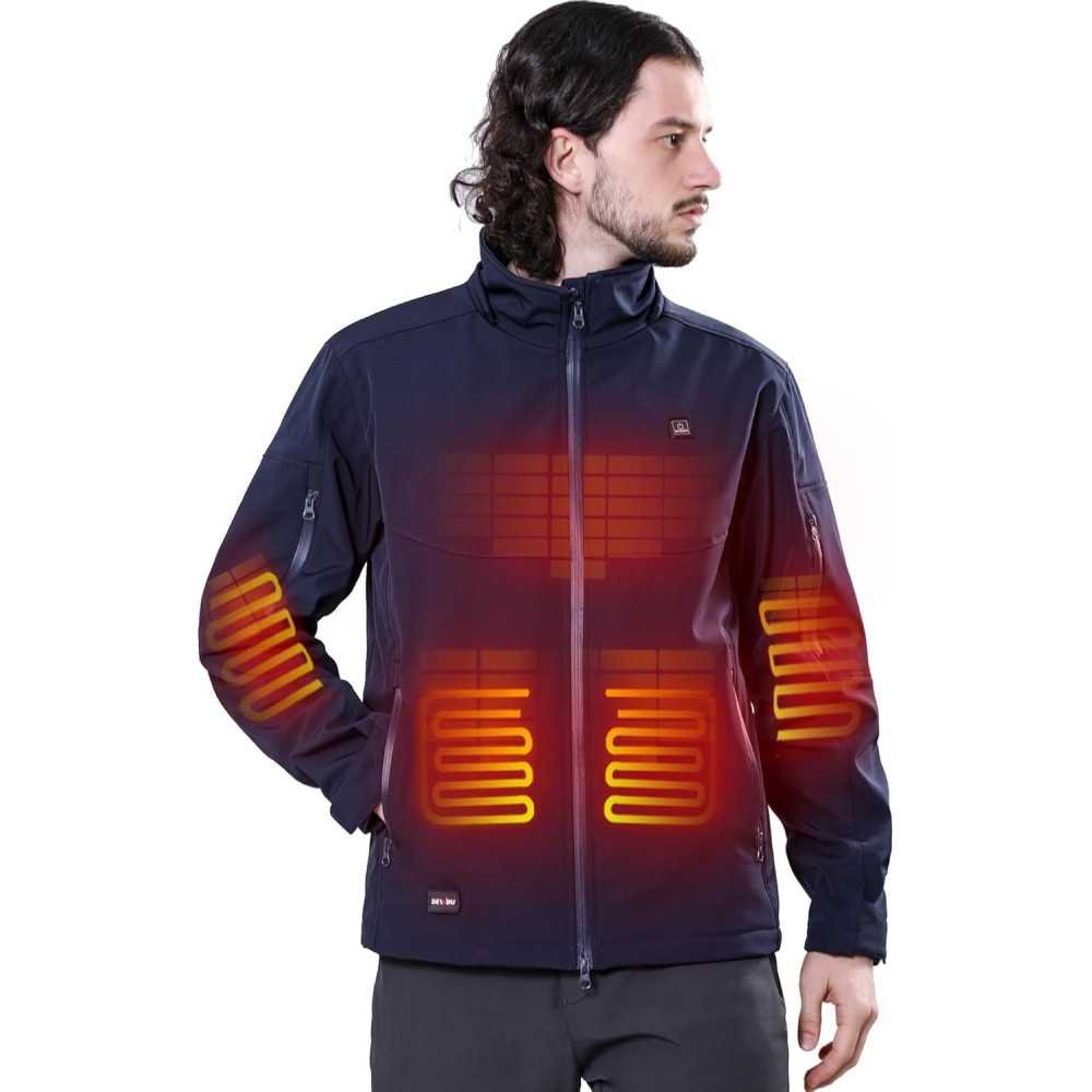 Men's Heated Jacket with Detachable Hood and 12V Battery Pack | TekChoice Electronics