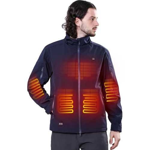 Men's Heated Jacket with Detachable Hood and 12V Battery Pack | TekChoice Electronics