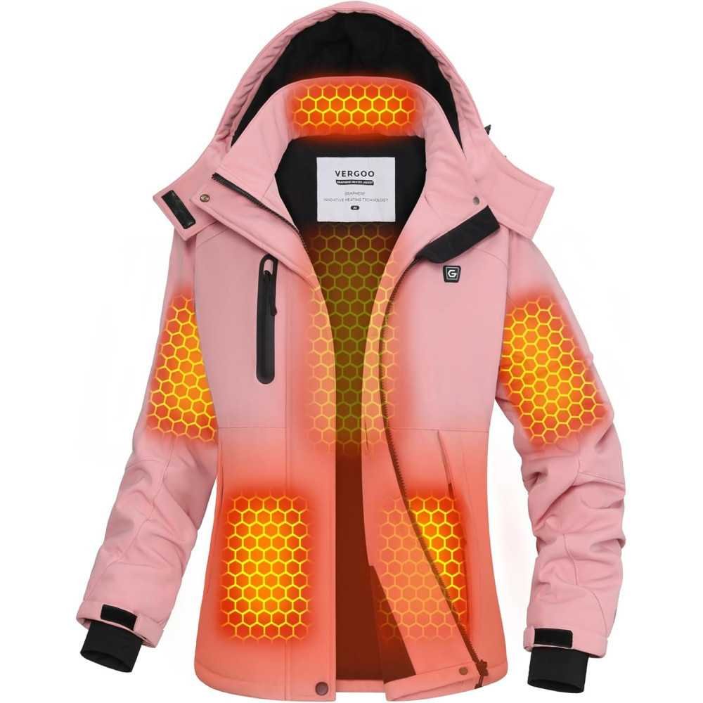 Graphene Heated Waterproof Jackets for Women - Powered by 18400mAh Battery Pack | TekChoice Electronics