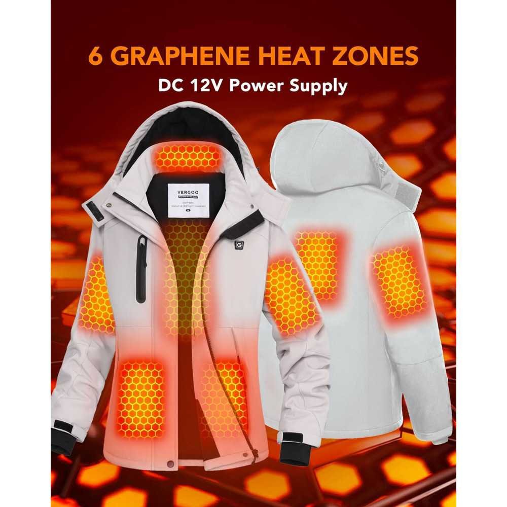 Graphene Heated Waterproof Jackets for Women - Powered by 18400mAh Battery Pack | TekChoice Electronics