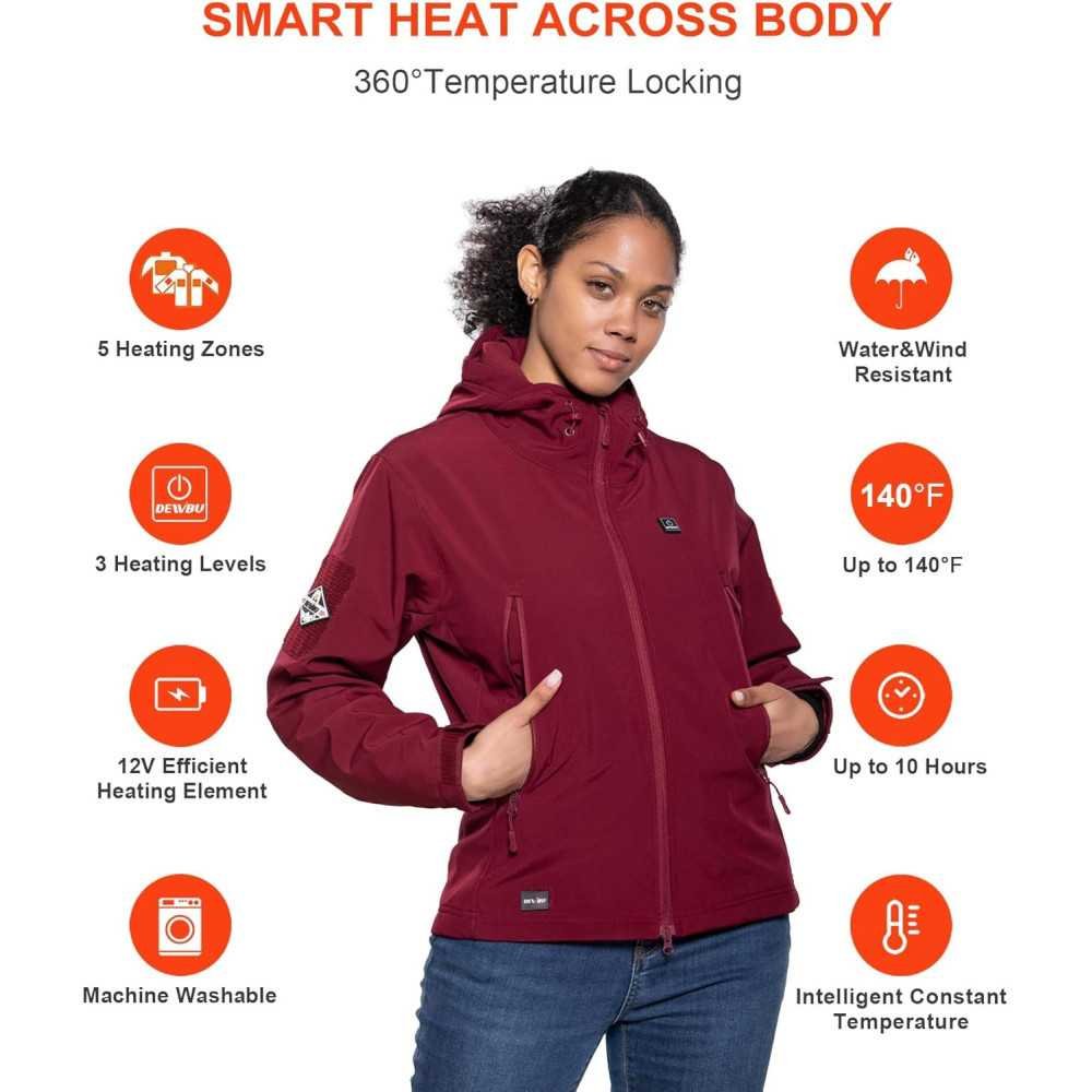 Electric Heated Jacket for Women with Portable 12V Battery Pack | TekChoice Electronics