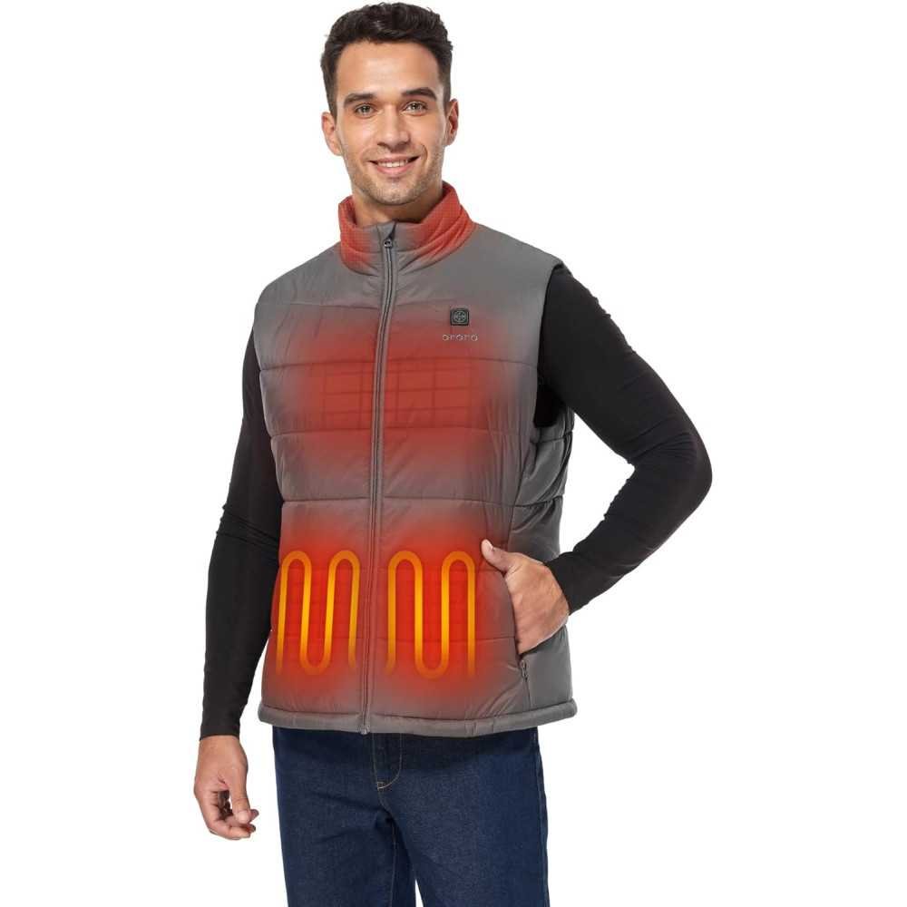 Men's Lightweight Heated Vest with Portable Battery Power | TekChoice Electronics