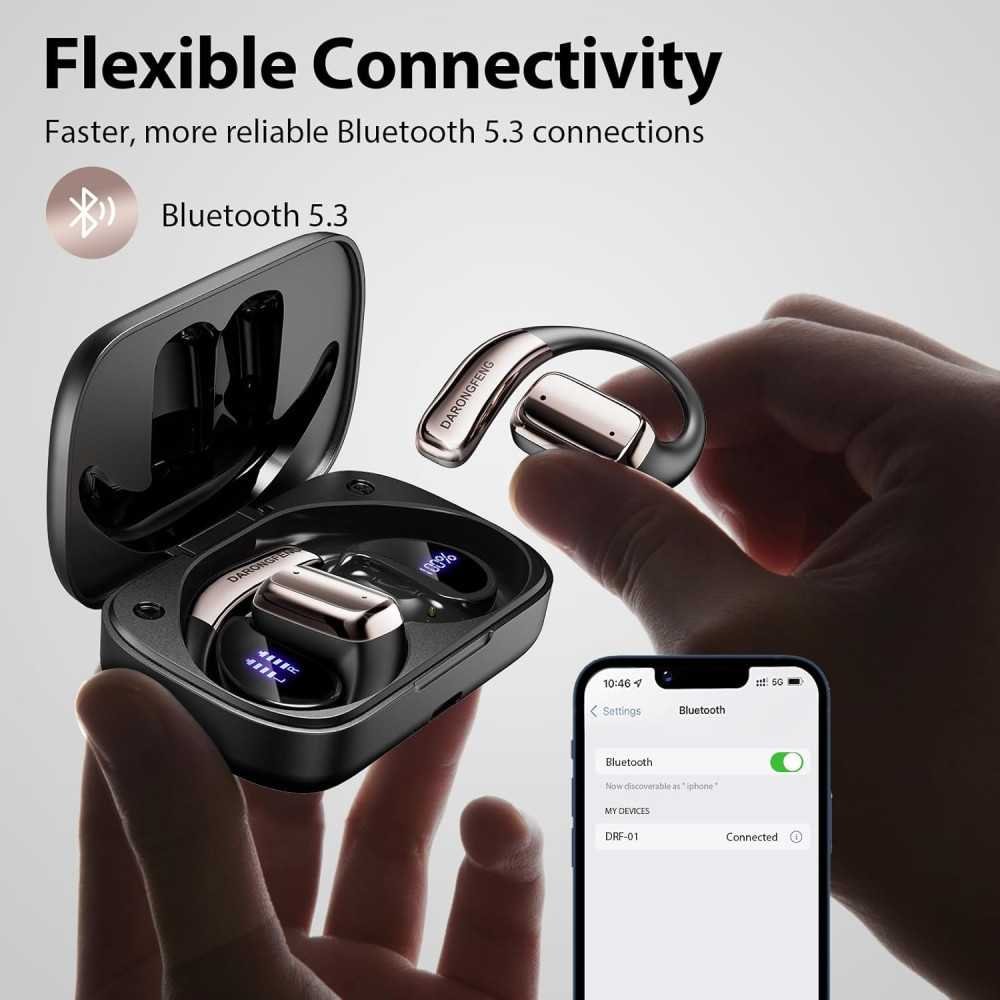Wireless Open-Ear Earbuds w/ LED Display Charging Case for Active Lifestyles | TekChoice Electronics