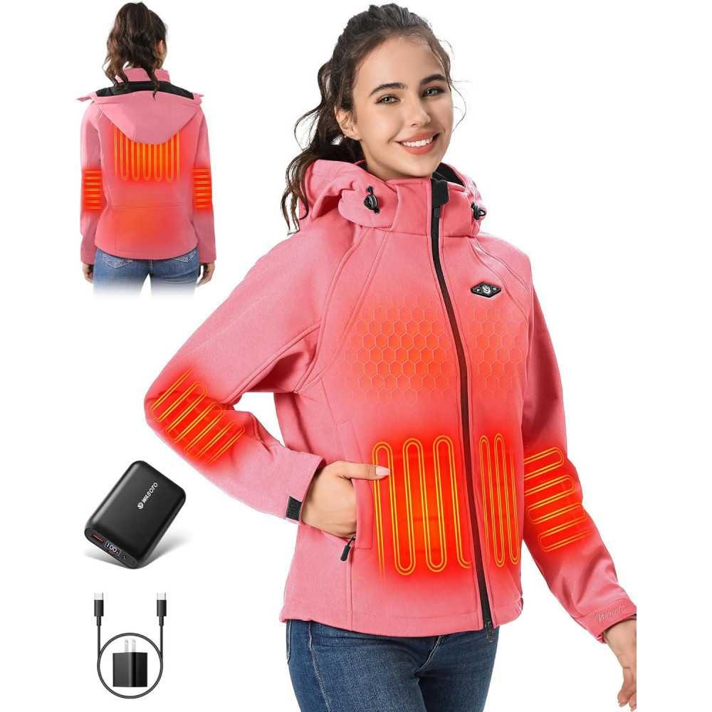 Lightweight Heated Jacket for Women with Detachable Hood and Long-Lasting Battery | TekChoice Electronics