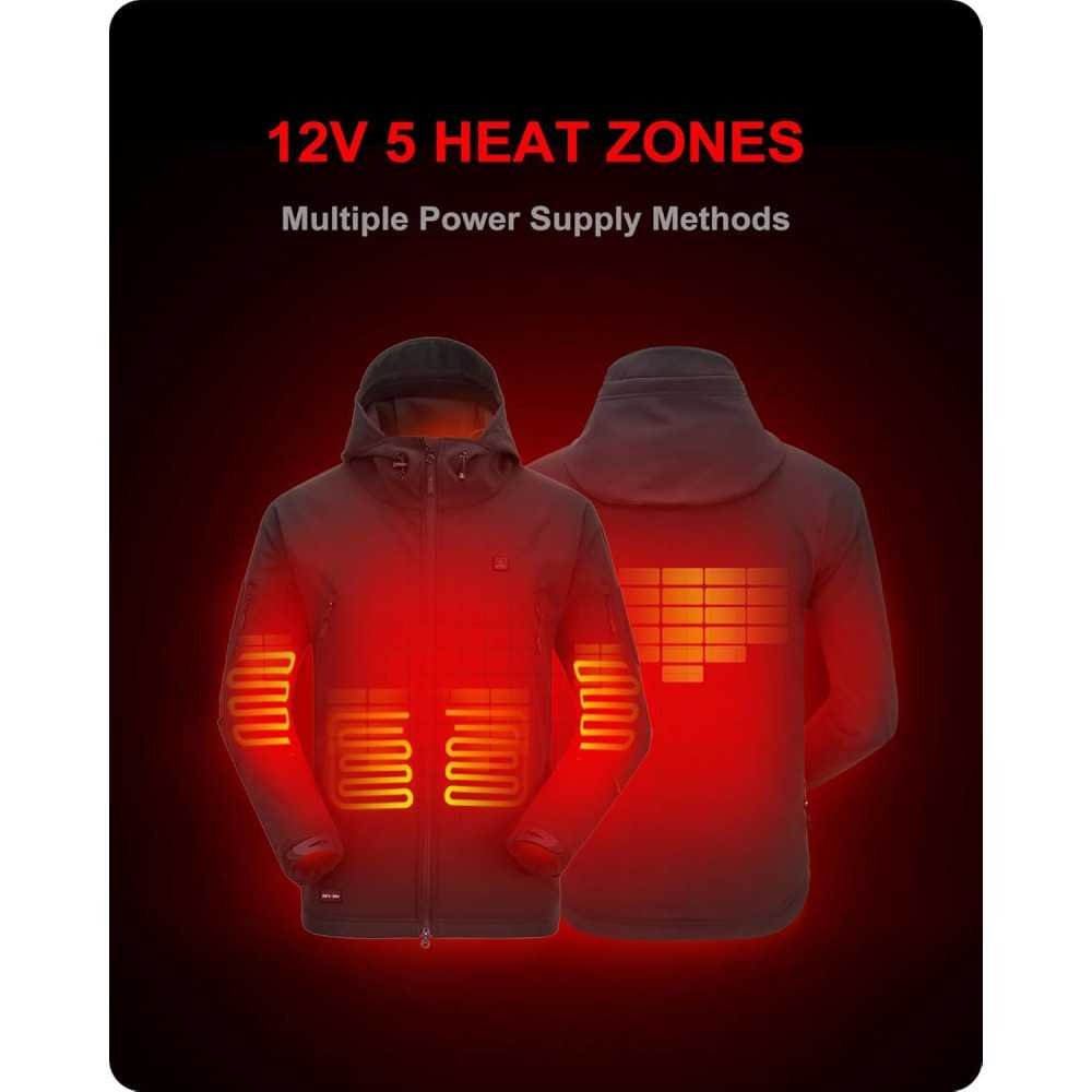 Men's Heated Soft Shell Jacket with 12V Battery Pack | TekChoice Electronics