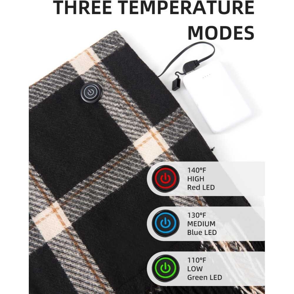 Heated Scarf with Adjustable Temperatures for Women and Men | TekChoice Electronics