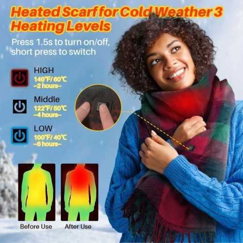 Unisex Rechargeable Heated Scarf with 5000mAh Battery | TekChoice Electronics