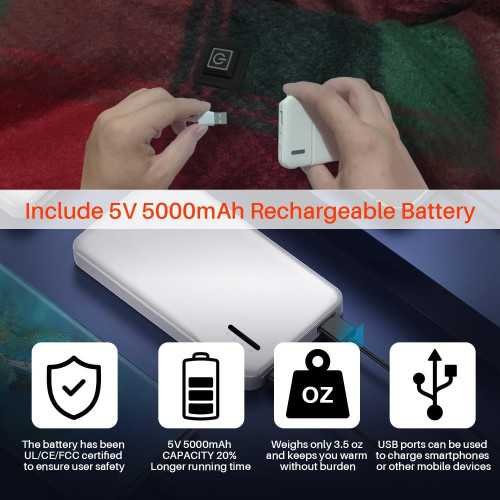 Unisex Rechargeable Heated Scarf with 5000mAh Battery | TekChoice Electronics