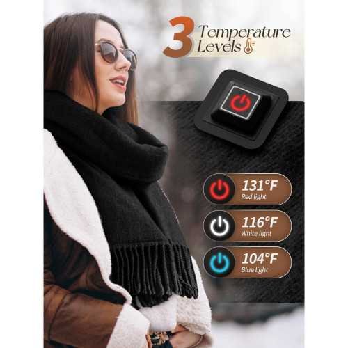 Heated Scarf with 5500mAh Battery and 3 Temperature Settings for Men and Women | TekChoice Electronics